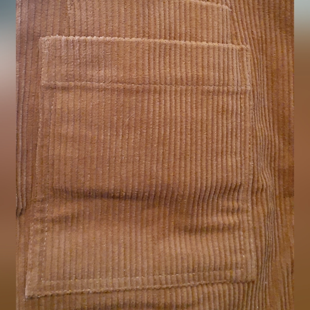 NWT Fashion On Earth Tan Corduroy Zip Front Mini Skirt size M - Picture 3 of 8